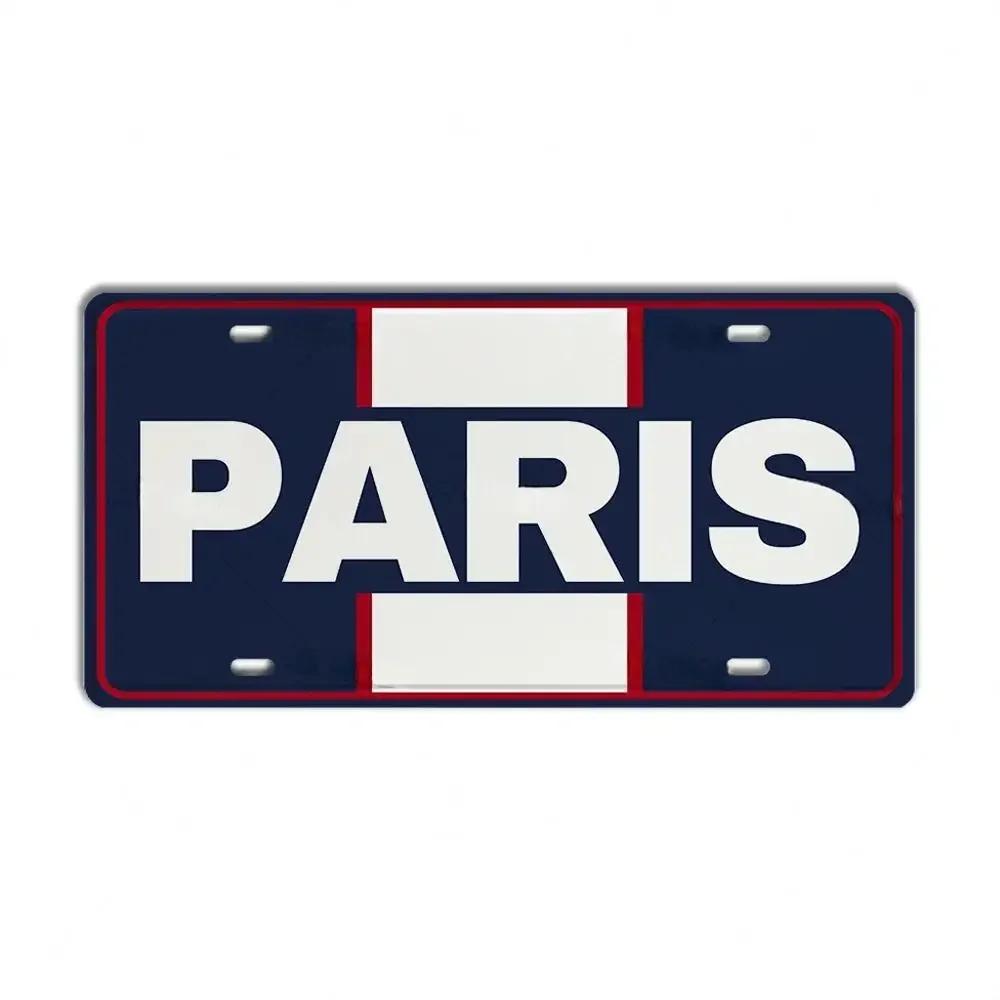 Vintage France City Plate PARIS/LYON/MARSEILLE Flag Poster Metal Plaque Aluminum Sign Man Cave Garage Club Bar Cafe Wall Decor