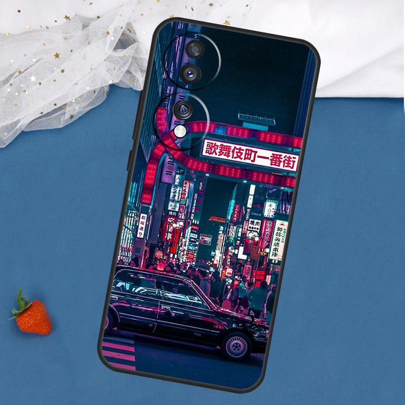Neon Tokio Gassen Bei Nacht Hülle Für Honor Magic 8 7 5 6 Pro 200 400 50 70 90 Lite Win RT X8c X8b X9a X9b X9c X9d Abdeckung