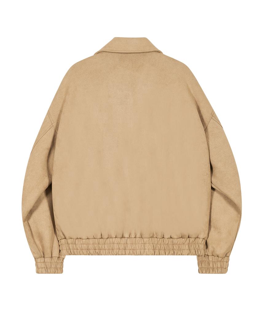 Vivabrown 85-Viva142 Softy Collar Blouson Suede Jacket Camel