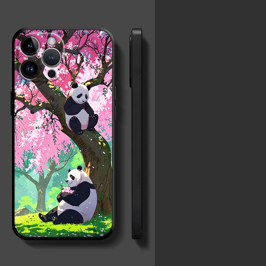 Phone Case for Apple iPhone 17 Pro Max 14 12 15 Pro 7 8 11 17e XR XS MAX 13 Air 16 Funda Phone Cover Cartoon Cute Panda