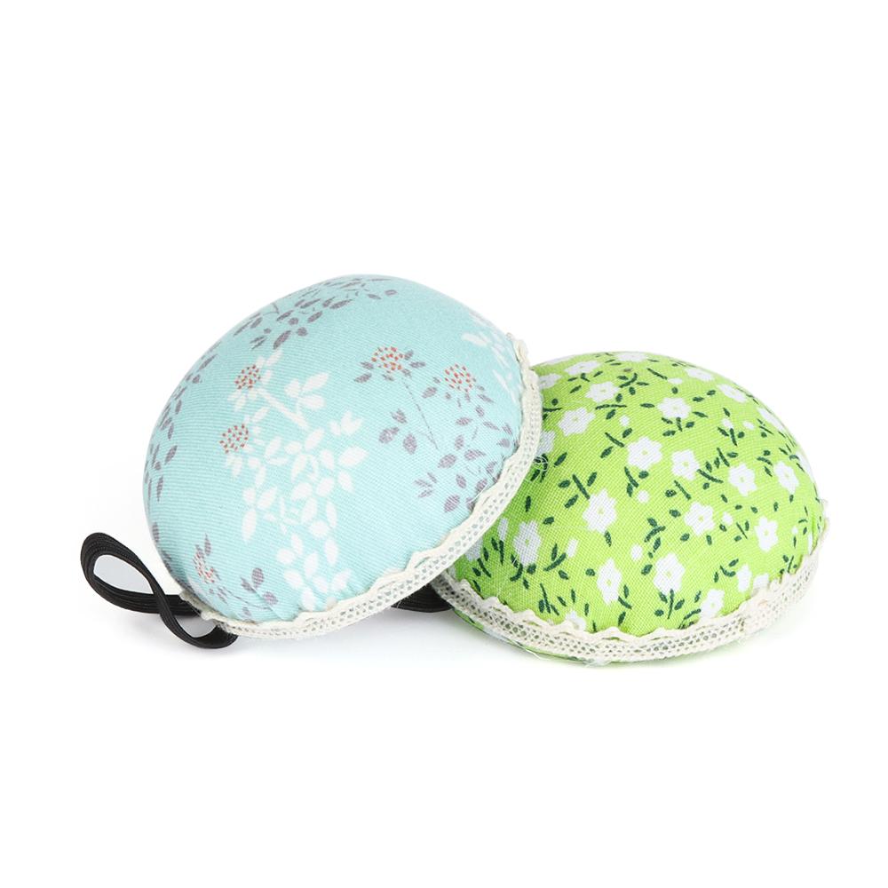 1Pc New Ball-Shaped Home Supplies Tool Sewing Pin Cushion Wrist Strap Needle Holder Floral