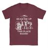 Harajuku T-Shirt Strand Beam Me Up Dieser Ort ist Mist! Hipster T-Shirts 100% Baumwolle T-Shirt für Herren Y2K-Muster Kurzarm-T-Shirts