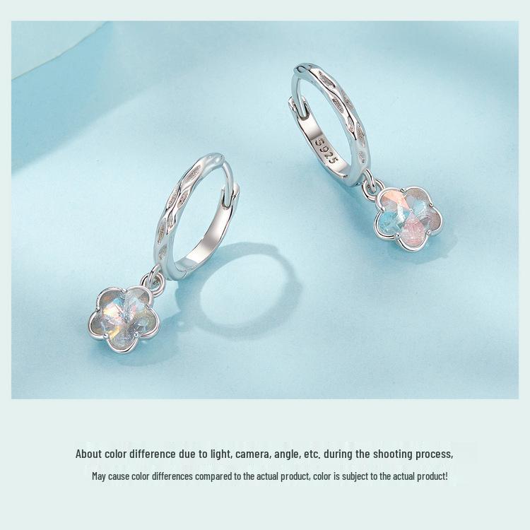 Avle Small Fresh Flower Earrings, S925 Sterling Silver with Platinum Plating, All-Match Earrings for Women