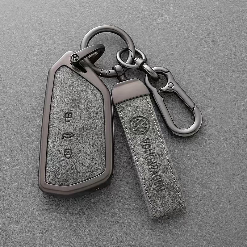 Nuova Custodia Guscio Copertura Completa in Lega e Pelle per Chiave Auto per VW Volkswagen ID.3 ID.4 Golf 8 2022 2023 MK8 Portachiavi Keyless per Auto Acce