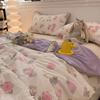 Floral Print Quilt Soft Skin-Friendly Breathable Summer Comforter With Ultrasonic Embossing Summer Machine Washable Bedspread