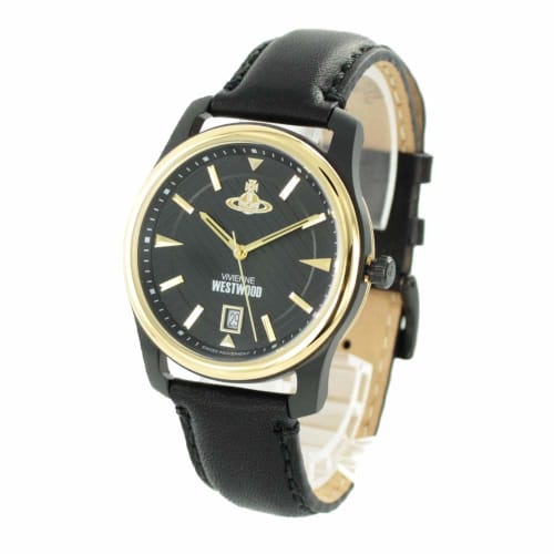 Vivienne Westwood HOLLBORN Orb Black Leather Watch (VV185BKBK) for Men and Women