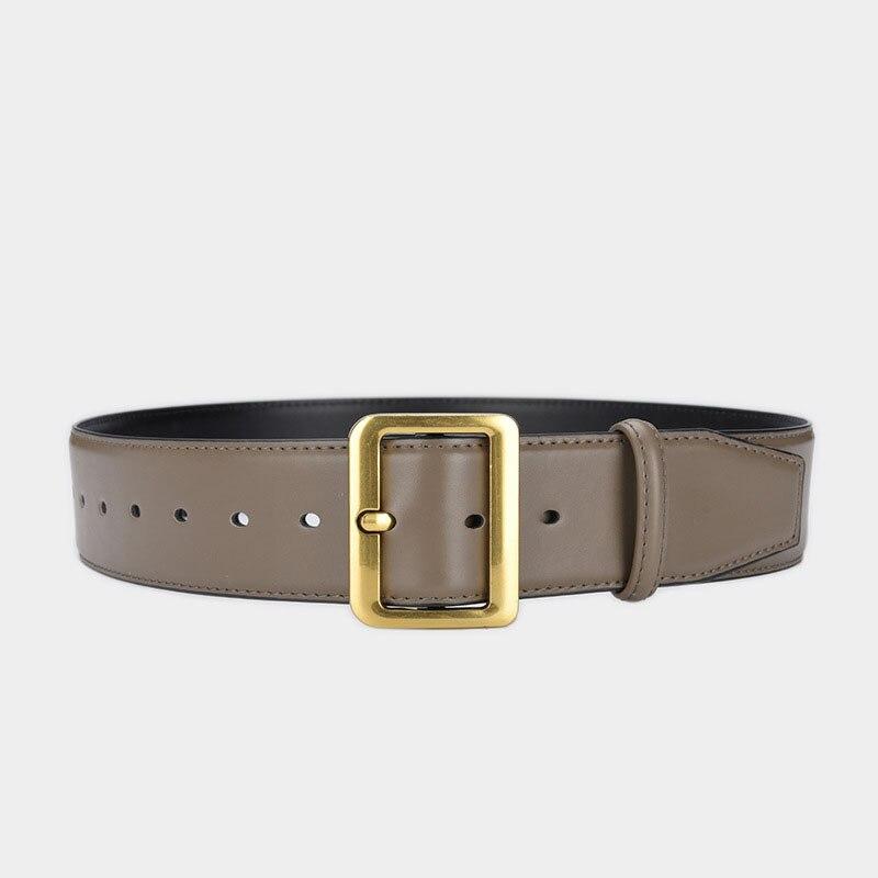 Dámský pásek Vysoce kvalitní Cowskin Ležérní Módní Návrhář Široké Pásky Ženy Luxusní Značka Sukně Spona Jednobarevný Pásek LB2309