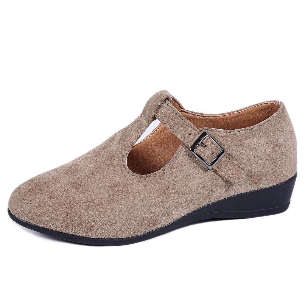 Frühling Neuer Stil Spitz zulaufende Damen-Schuhe, Große Größe Niedrig geschnittene Keilabsatz Flache Schuhe für Damen