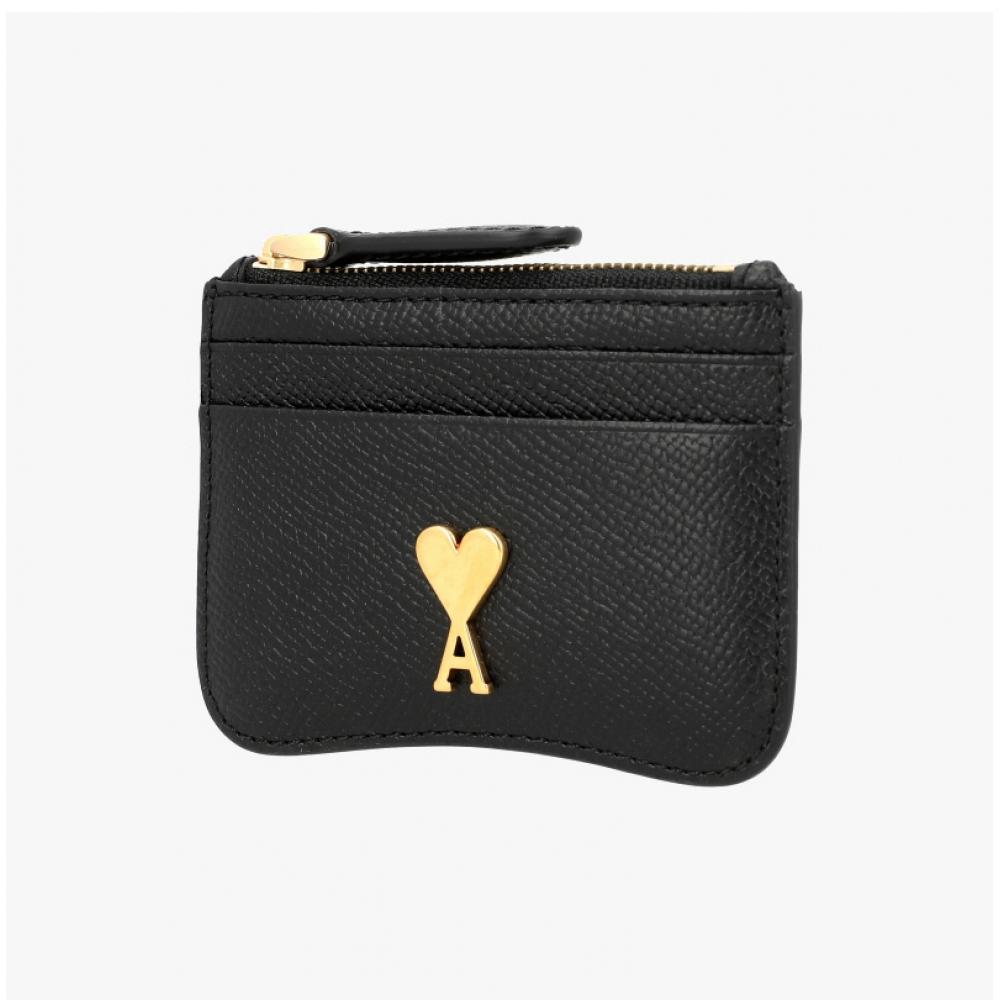 Ami Heart Logo Zipper Card Wallet Usl105 Al0036 0015