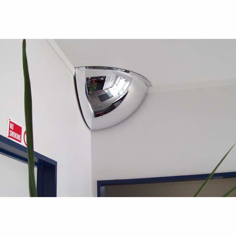 Grainger 1/4 Spherical Corner Safety Convex Mirror, 50cm