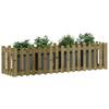 Vidaxl Garden Raised Bed With Fencing, 200X50X50 Cm, Impregnated Pine