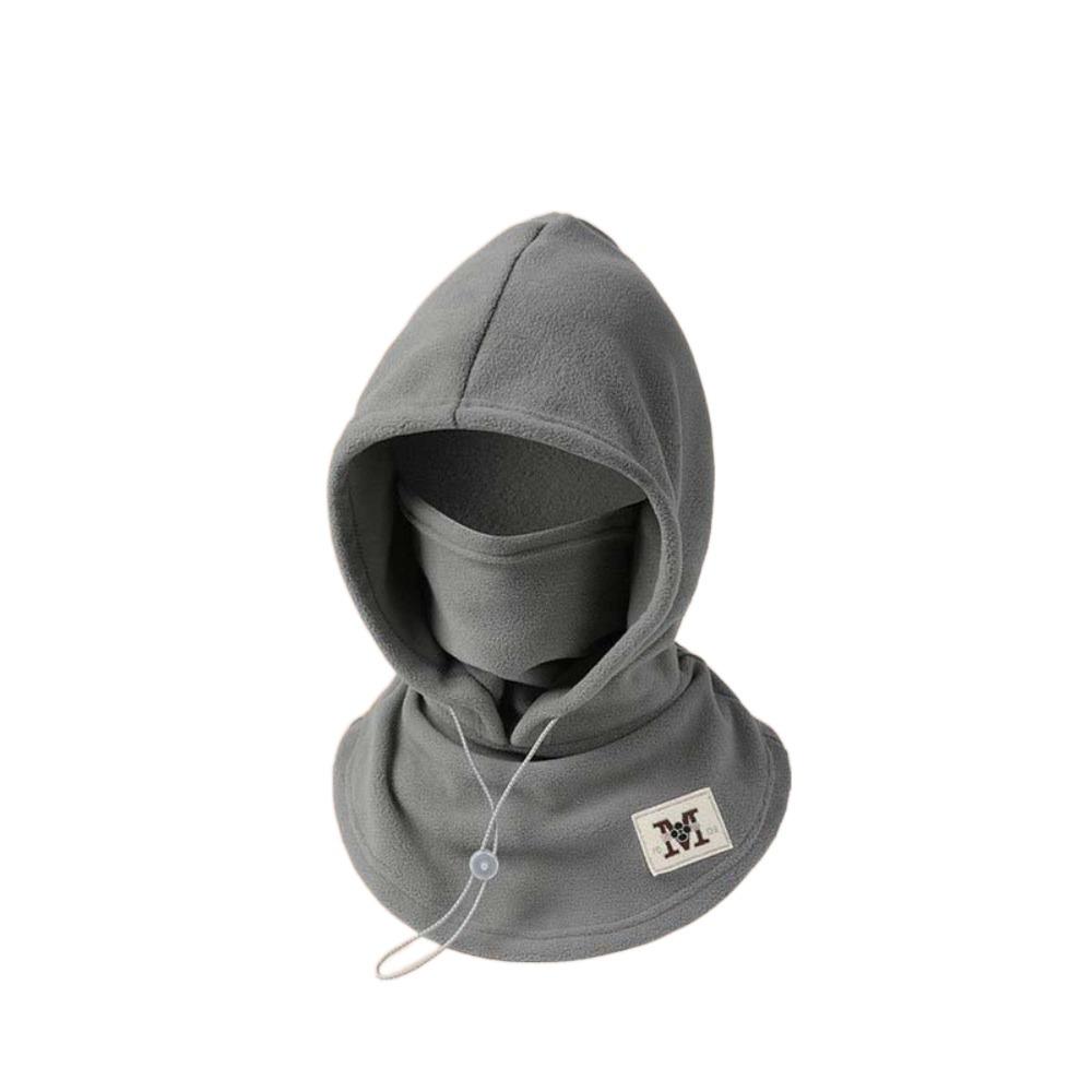 Warmer Hooded Neck Cap Drawstring Winter Pullover Cap Casual Fleece Balaclava Hat  Outdoor