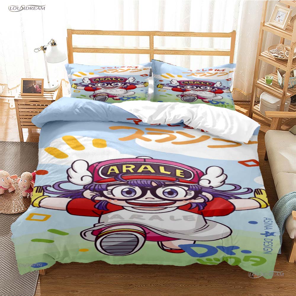 DR Slump Arale Anim Casal All Season Duvet Cover Comforter Bedding Set Soft Quilt Cover and Pillowcases Single/Double/Queen/King