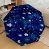 1pc Stars Moon Automatic Open/Close Umbrella Compact Folding Umbrella with 8-Rib Shaft for Women/Men, Portable Travel Umbrella,1194S