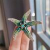 Trendy Multicolor Rhinestone Starfish Brooch 1Pcs Unisex Durable Clothing Pin for Daily Wear Party Anniversary Decoration