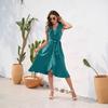 Women's Waist Waist Sexy V-neck Dress Leisure Vacation Travel Dress Sleeveless Split Dress