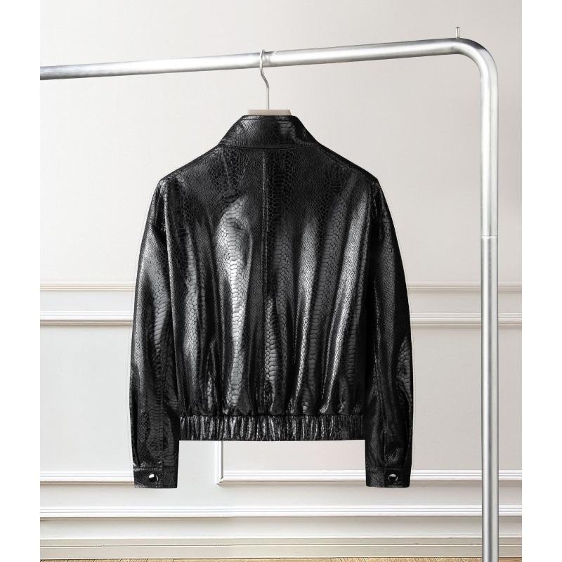 Red Short Soft Leather Jacket for Women Spring Autumn Loose Fit Casual Coat Petite Size