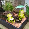 Frogs Garden Decoration Resin Solar Frogs Statue Outdoor Garden Decors Gifts for Pathway Yard Lawns Patio Housewarming