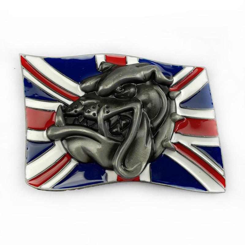UK Flag Bulldog Belt Buckle - Stylish Alloy Animal Design