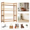 4-Tier Bamboo Shelf Large Capacity Simple Bookcase Multi-Function Storage Display Rack for Bathroom Kitchen Living Room