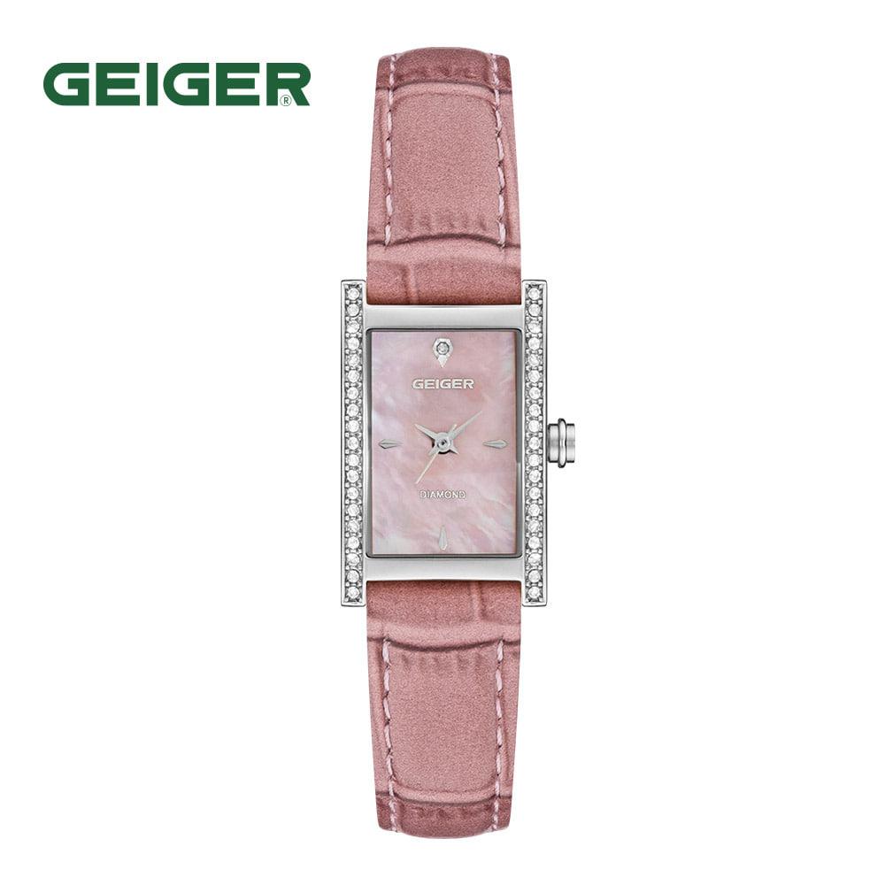 

Geiger GE1252WTPK Перламутровые Женские Кожаные Часы 19*30мм