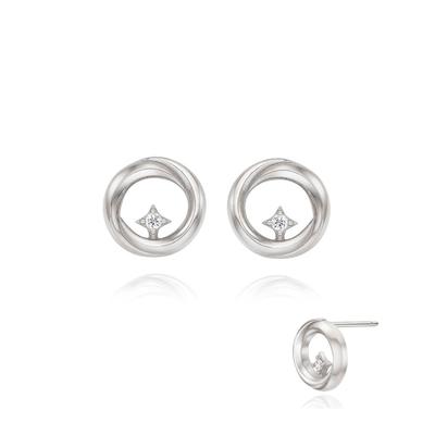 Silver Cubic Earrings Sc24B21E