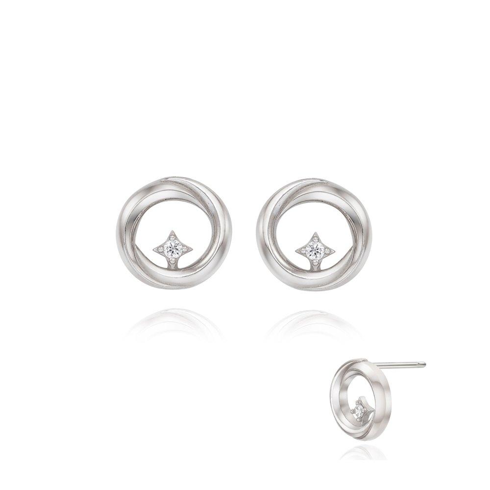 [Stonehenge] Silver Cubic Earrings Sc24B21E