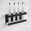Wall Mounted Electric Toothbrush Holder with Four Compartments and Diatomaceous Earth Base for Bathroom Organization