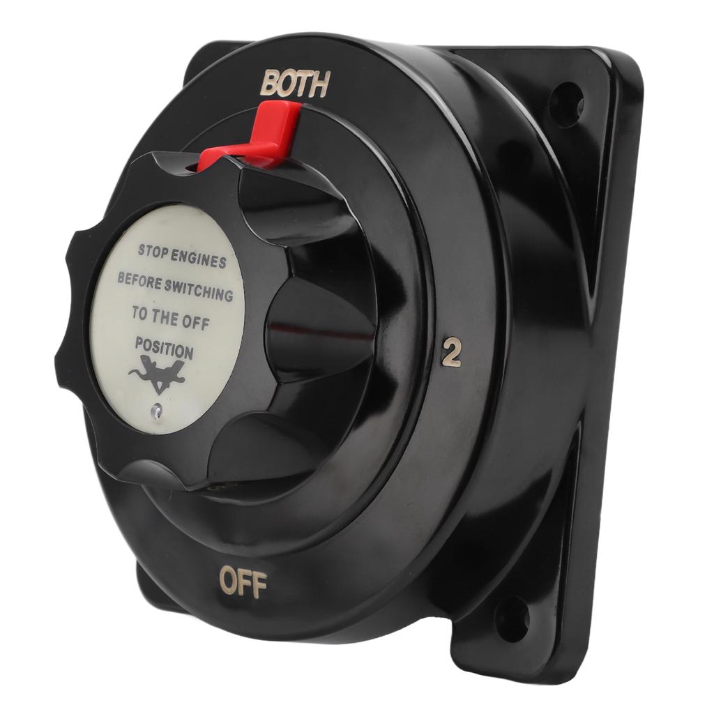 Black 4 Position Heavy Duty Battery Switch 250A Battery Selector Switch DC6‑32V for RV Yacht