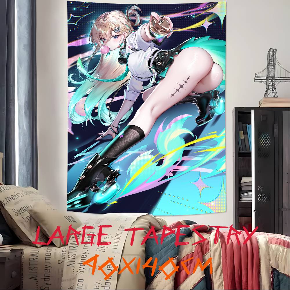 

Kawaii Hot Pretty Cute Girl Lynae Popular Cool WuWa Gaming Tapestry Wall Cloth Tapestries Decor Wall Carpet Bedroom Decoration 74x94cm(29x37in)