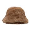 Winter Basin Hat Solid Color Thickened Soft Plush Warm Bucket Hat Windproof
