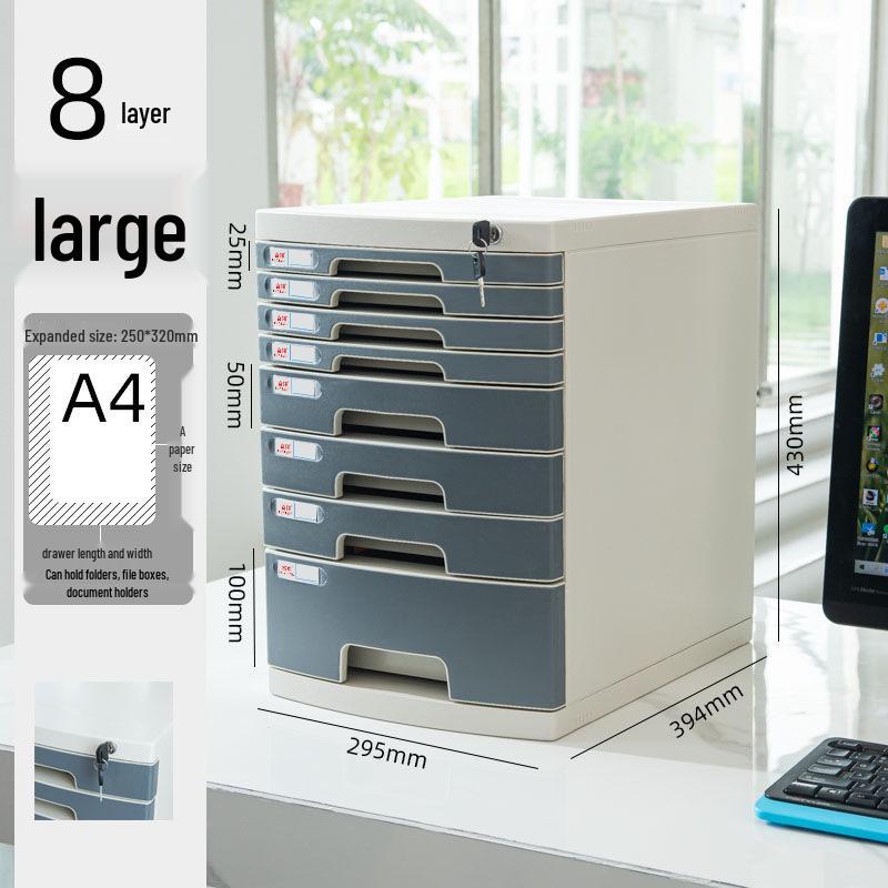 Abschließbarer mehrschichtiger A4-Desktop-Aktenschrank und Aufbewahrungsbox