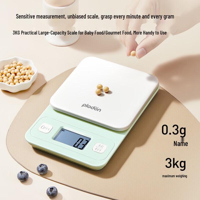 PLODON Digital Kitchen Food Scale 0.3g-3kg