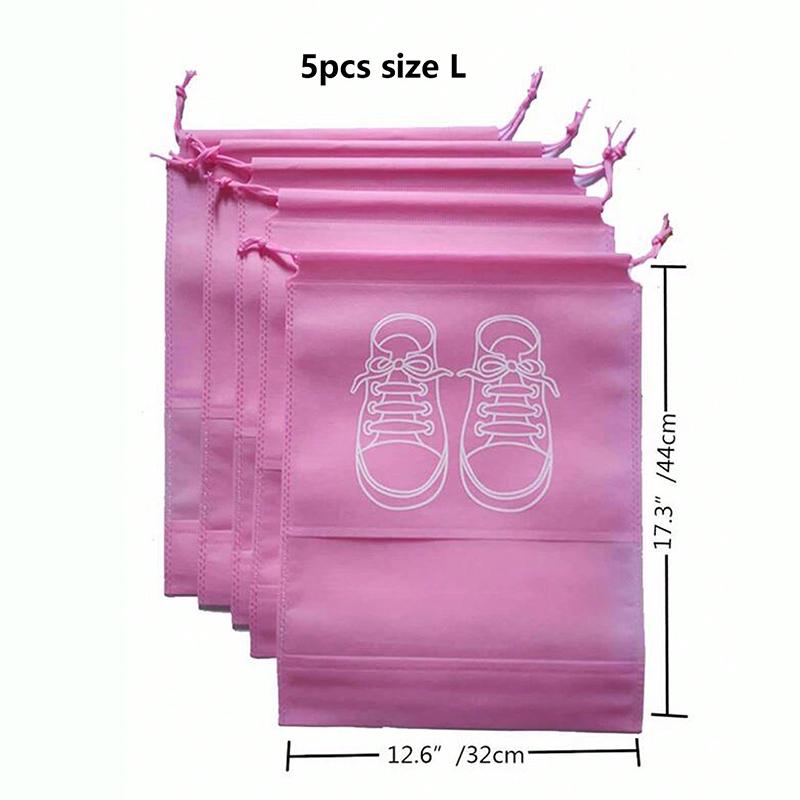 5 Pack Portable Travel Shoe Bag, Space-saving Dust-proof Storage Bag
