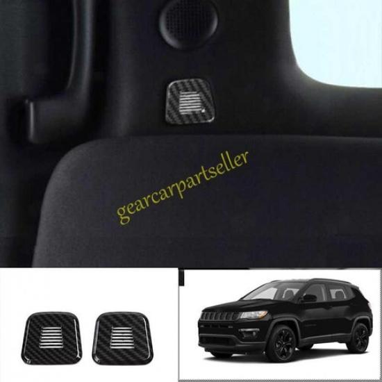 Для Jeep Compass 17-2021 Декоративная накладка на верхнюю крышу под микрофон/динамик из углеродного волокна 2 шт.