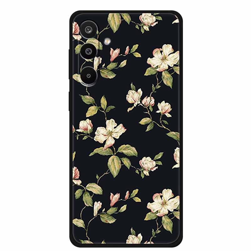 For Samsung Galaxy A36 5G Case Flowers Printed Silicone Phone Cases Cover for Samsung A26 5G TPU Shells A 26 36 Black TPU Coques