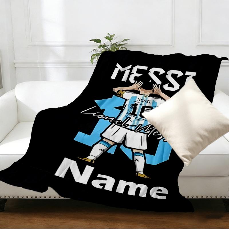 Custom Name Personalized football star Print Blankets, Home Decor, Bedroom, Sofa, Camping, Couch, Gifts for Birthday Christmas