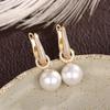 Cao Shi Elegant Two-Way Imitation Pearl Zircon Ear Cuffs – Fashionable, Luxurious Women's Earrings
