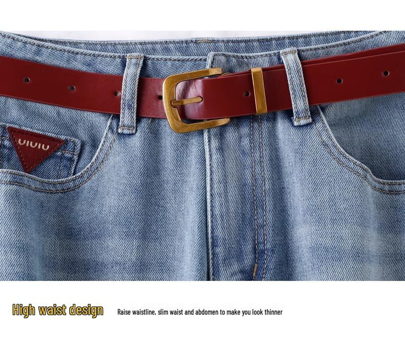 Women's Petite 2024 Wide-Leg Jeans - Spring/Autumn, Loose Straight-Leg, Floor-Length, Slimming Fit