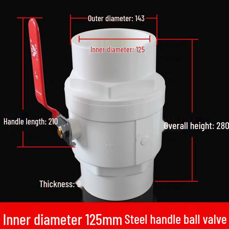 UPVC Steel Handle Ball Valve - Quick Open, Easy Turn Adhesive Water Supply Pipe Valve