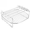 Baking Tray Skewers Air Fryer Stainless Steel Holder BBQ Rack Double Layer Grill Baking Tray Replacement Barbecue Kitchen Tools