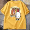 Sushi Garderob T-shirt Dam Herr Rolig Högkvalitativ T-shirt Bomull Grafiska T-shirts Lös Kortärmad Tryckt T-shirt Herr Toppar