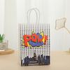 StoBag, Superhero Reusable Kraft Paper Gift Bags, Boom pattern, for birthday, party supplies, children's candy package, 12/30pcs