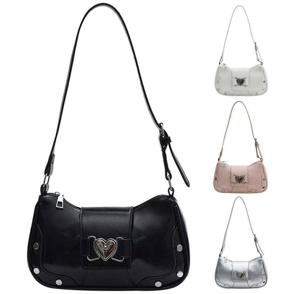 PU Leather Stylish Satchel Bags Waterproof Women Daily Shoulder Bag Large Capacity Y2K Adjustable Strap Travel Bags