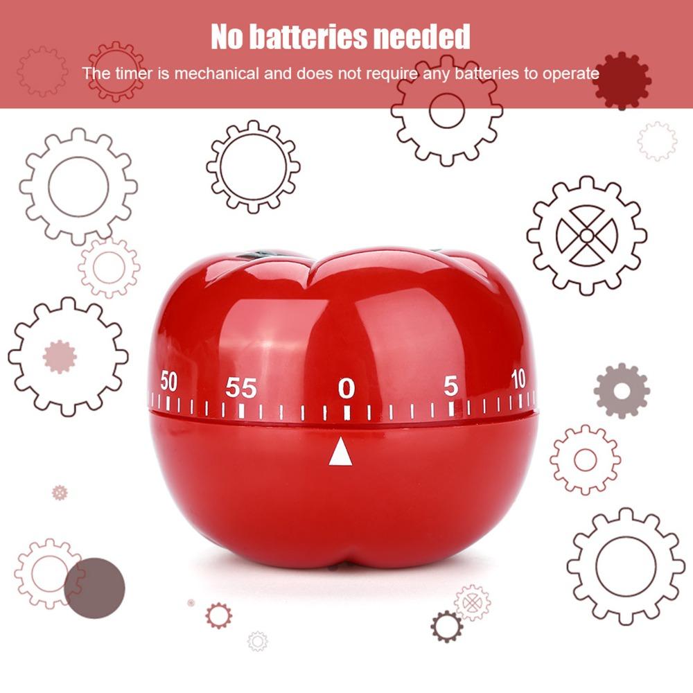 Tomato Shaped Mechanical Timer 60 Minutes Alarm Clock Countdown Kitchen Timer  Meal Prep