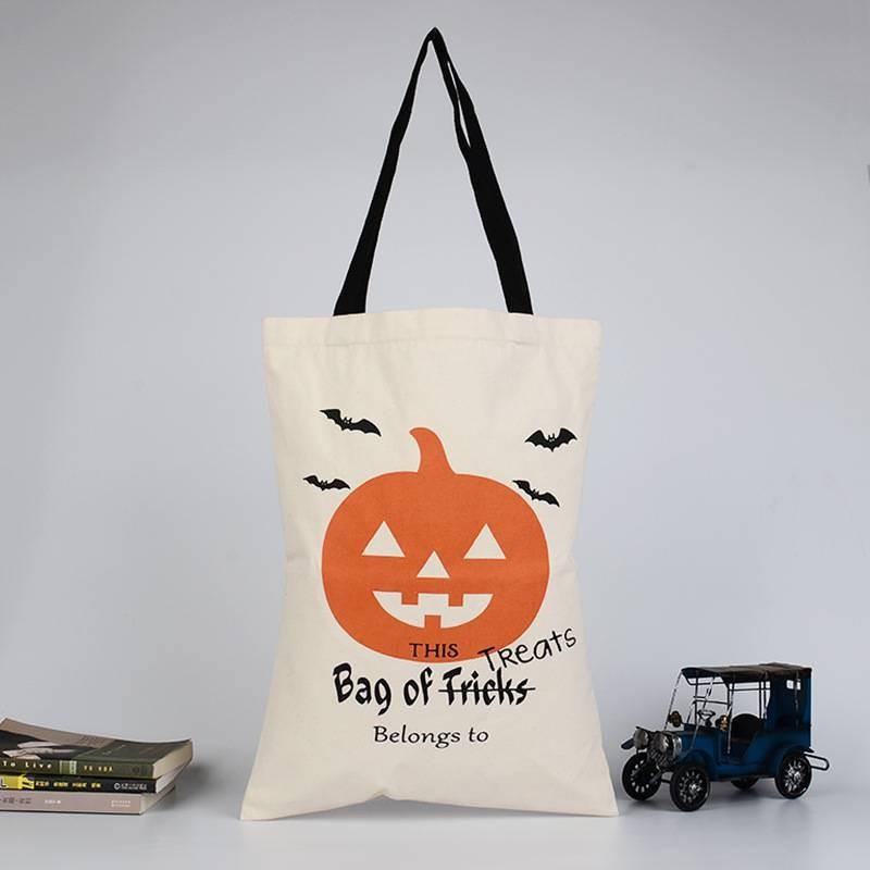 

Versatile Halloween Canvas Tote Bag Perfect For Trick Or Treating And Gift Giving Pumpkin