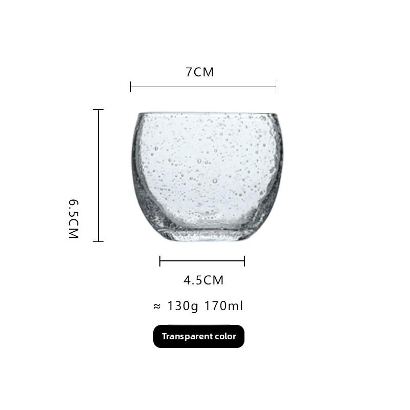 Hand Blown Thick Walled Round Glass Tumbler for Whiskey Spirit Tasting Champagne Cocktail and Juice Multipurpose Drinkware 170ml