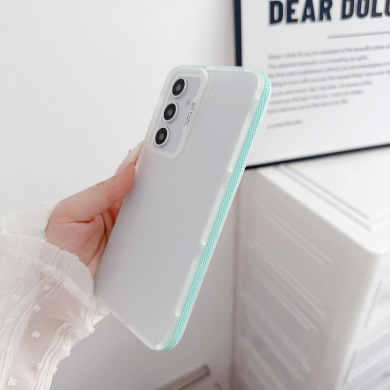 Módní Průhledné Matné Jednobarevné Pouzdro pro Samsung S24 Ultra Plus S23 S21 Fe A55 A35 A34 A25 A15 A14 5g Měkké TPU Vše Zahrnující Nárazuvzdorný Kryt