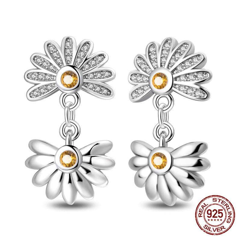 Original 100% S925 Silver Sunflower K Gold Pendant Earrings Iris Earrings Ladies Birthday Anniversary Gift