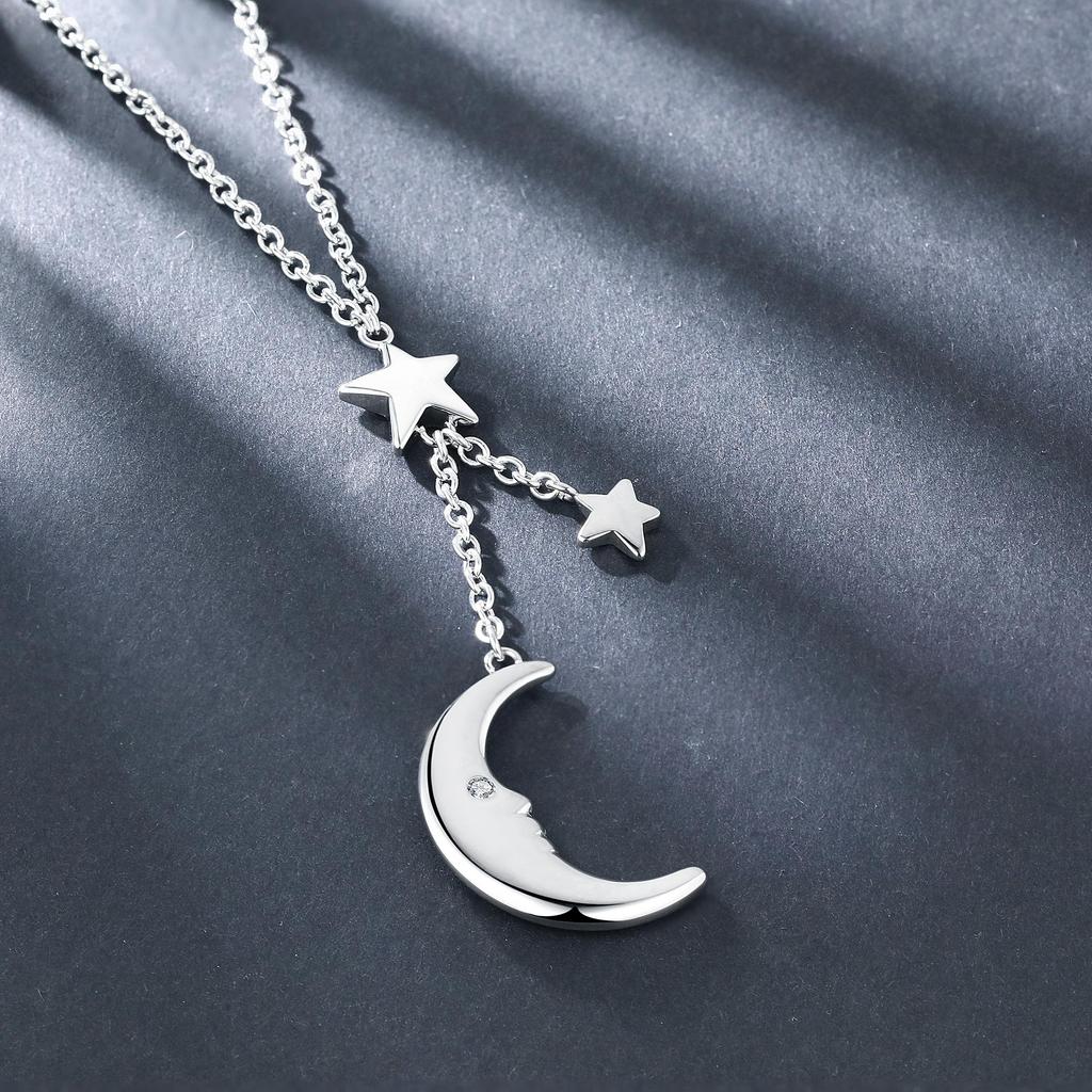 Umcho Wykwintny naszyjnik ze stali nierdzewnej w kształcie księżyca
